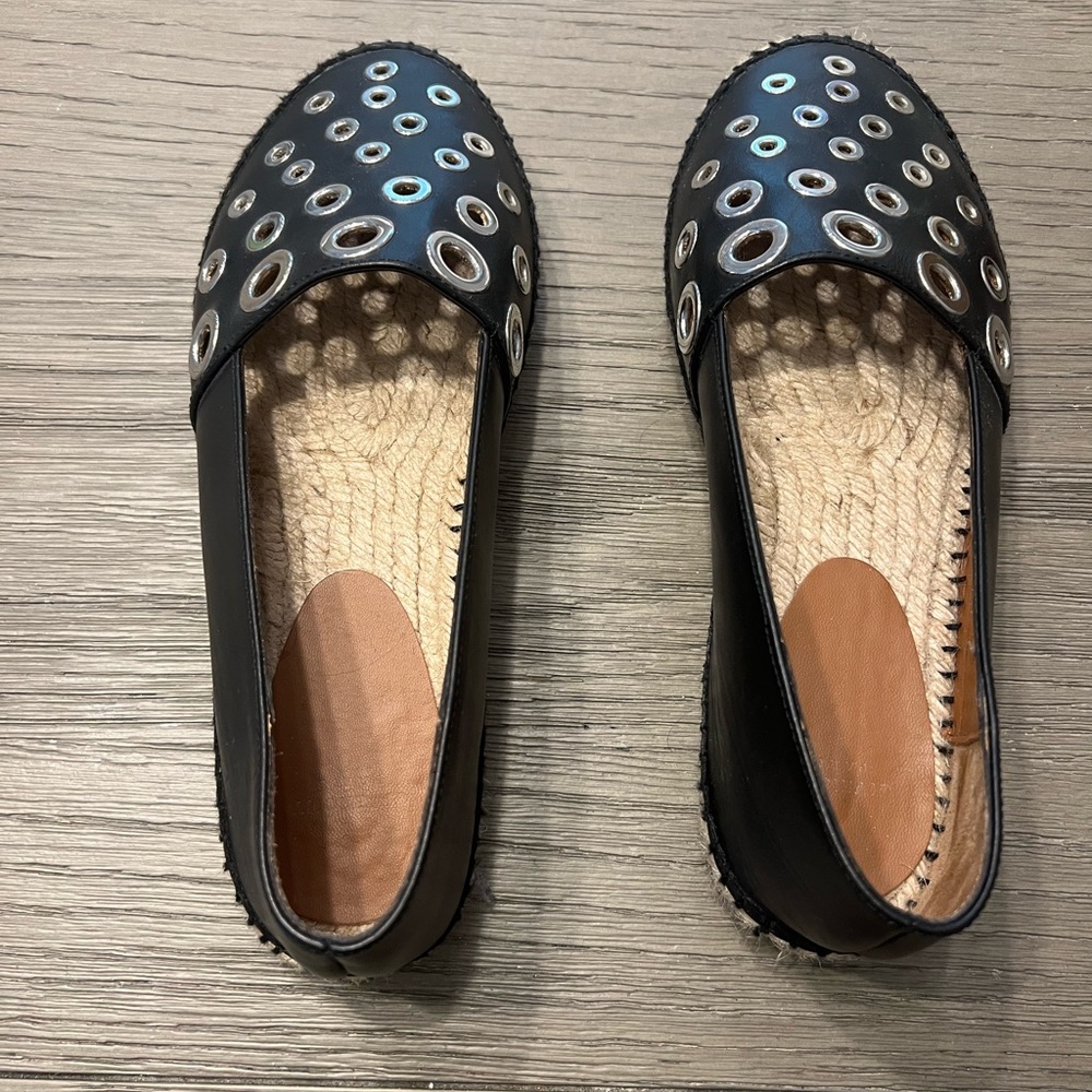 Authentic Givenchy Studded Leather Flat Espadrill… - image 2